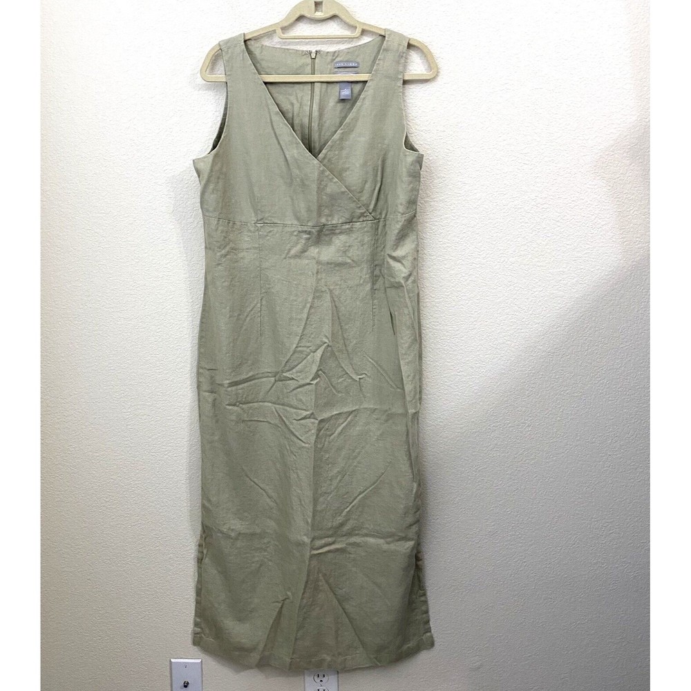 Old Navy Dress Womens Size 16 Linen Sleeveless Maxi Beige